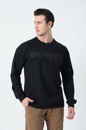 سوئیشرت سرمه ای مردانه نوشته / شعار Brothers - کد 806739385