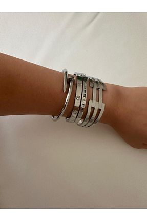 دستبند استیل (فولاد) طوسی استیل (فولاد) Jern Jewelry - کد 872179417