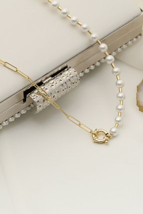 گردنبند نقره طلائی زنانه 925 عیار Nox Jewelry - کد 824014709