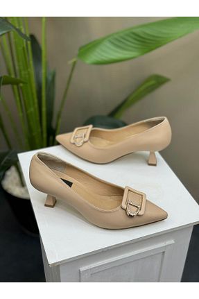کفش مجلسی بژ زنانه پاشنه نازک DİVA - کد 872213713