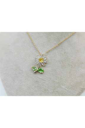 گردنبند جواهر زرد زنانه استیل ضد زنگ Alina Jewelry - کد 872234573