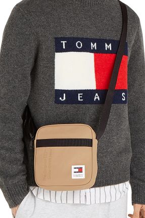 کیف دوشی خاکی مردانه Tommy Hilfiger - کد 872249925