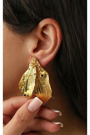 گوشواره جواهر طلائی زیرکن Alara Çetinkaya - کد 844296414