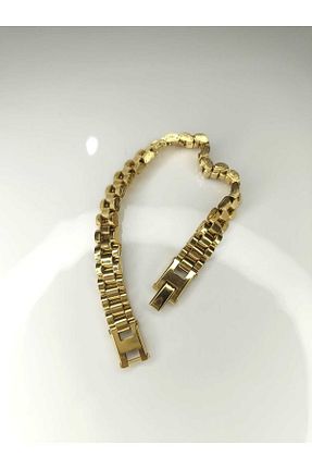 دستبند استیل (فولاد) طلائی زنانه استیل ضد زنگ aves shop - کد 872272387