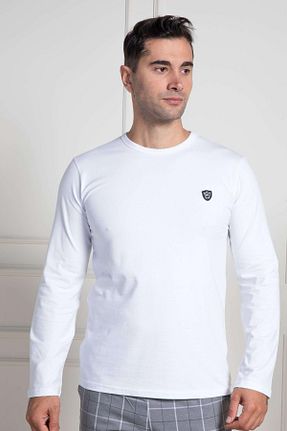 ست لباس راحتی سفید مردانه ساده Mecit Pijama - کد 872287504
