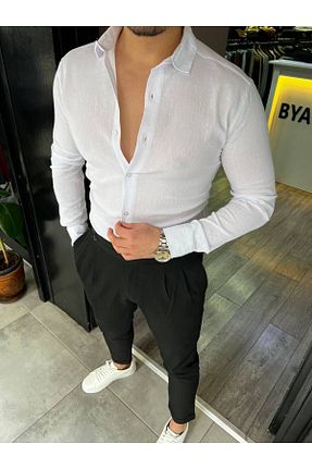 پیراهن سفید مردانه رگولار Anılfashion - کد 872325951