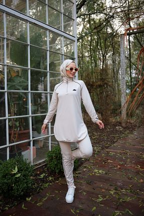 ست گرمکن حجاب بژ زنانه رگولار Wovi Moda - کد 872407518