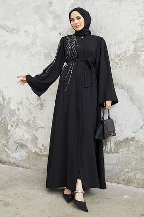 کلاه و ابایا مشکی زنانه پنبه ای VAVİNOR - کد 706216462