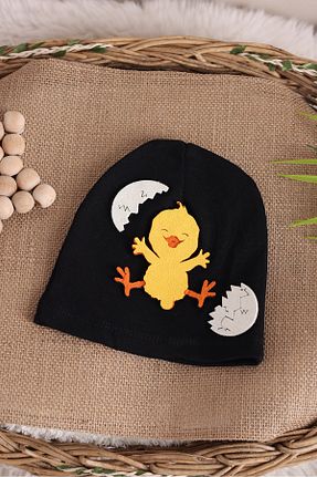کلاه پشمی مشکی بچه گانه پنبه ای VaVbaby - کد 872411428