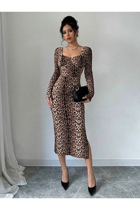 لباس قهوه ای زنانه بافتنی MAYHOŞ BUTİK - کد 872424290