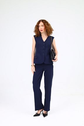 ست بالاتنه و پائین تنه سرمه ای زنانه Fitted Dilek Aydın Atelier - کد 872418836