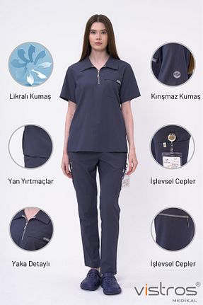 لباس کار طوسی Vistros Medikal - کد 863836480