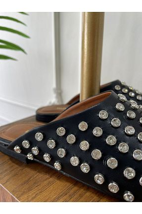 دمپائی مشکی زنانه چرم مصنوعی MODA HASEN - کد 872442087