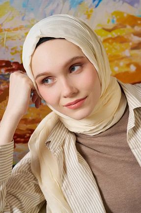 شال بژ زنانه پلی استر Madame Polo - کد 823858448