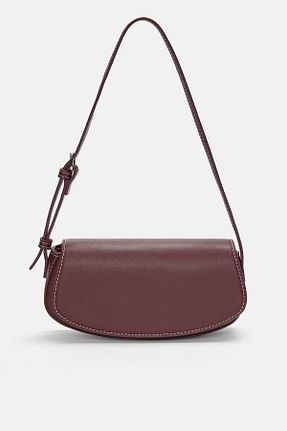 کیف دوشی زرشکی زنانه پلی اورتان Pull & Bear - کد 872463491