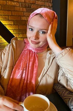 شال صورتی زنانه پلی استر Madame Polo - کد 823849121