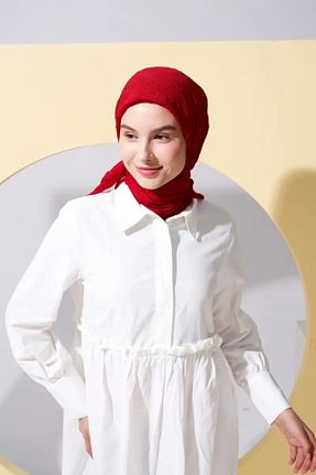 روسری قرمز پلی استر Madame Polo - کد 744301285