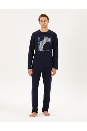 ست لباس راحتی سرمه ای مردانه چاپی Pierre Cardin - کد 872465995