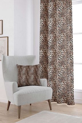 پرده زمینه قهوه ای پلی استر Cango Home - کد 466379199
