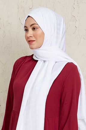 شال سفید زنانه پلی استر Madame Polo - کد 357855575