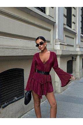 لباس زرشکی زنانه بافت MY DEPO - کد 872475348