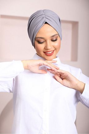 شال طوسی زنانه پنبه ای OykumBone - کد 872476939