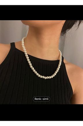 گردنبند مروارید سفید مروارید آب شیرین Nilperi takı - کد 872472598