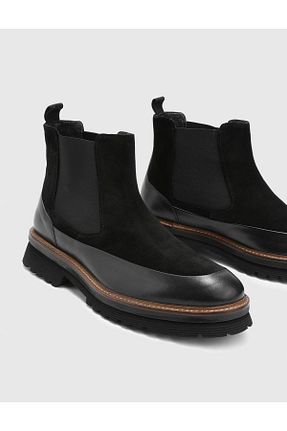 بوت / نیم بوت مشکی مردانه چرم خالص İlvi - کد 872470055