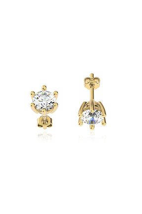 گوشواره نقره طلائی زنانه 925 عیار Indigo Takı - کد 50742856