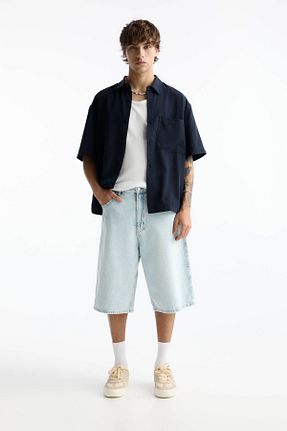 شلوارک و برمودا آبی مردانه رگولار Pull & Bear - کد 874786966