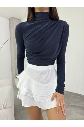 بلوز طوسی زنانه ساده BİKELİFE - کد 872514921
