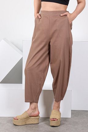 شلوار قهوه ای زنانه کتان Odress - کد 872515080