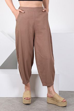 شلوار قهوه ای زنانه کتان Odress - کد 872515080