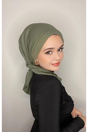 شال خاکی زنانه پنبه پلی استر OykumBone - کد 872526150