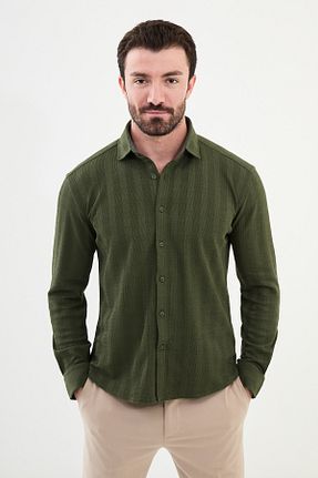 پیراهن خاکی مردانه اسلیم فیت Mcr - کد 872532693