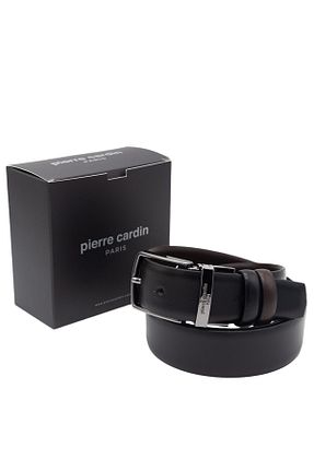 کمربند مشکی مردانه چرم خالص Pierre Cardin - کد 872527211