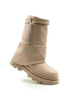 بوت / نیم بوت بژ بچه گانه چرم مصنوعی fiko - کد 872527664