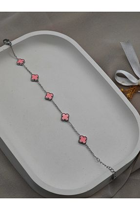 دستبند استیل (فولاد) صورتی زنانه استیل (فولاد) STAİNLES - کد 872544134