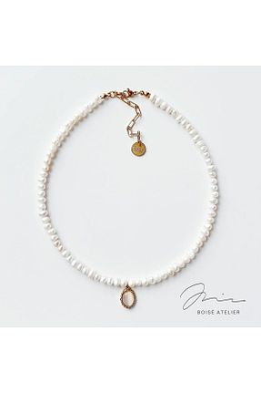 گردنبند مروارید سفید مروارید آب شیرین Boise Atelier - کد 872567401