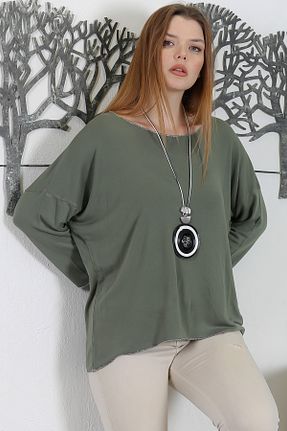 بلوز خاکی زنانه ساده Chiccy - کد 872564155