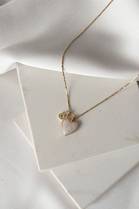 گردنبند استیل ( فولاد ) سفید زنانه استیل (فولاد) Karflake - کد 824390733