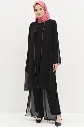ست بالاتنه و پائین تنه حجاب مشکی زنانه Relaxed Tuğba - کد 872660961