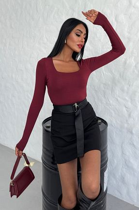 بلوز زرشکی زنانه ساده LACHT - کد 650982968
