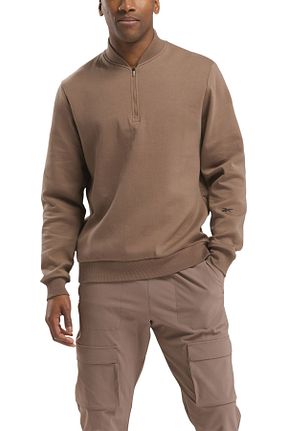 سوئیشرت قهوه ای مردانه ساده Reebok - کد 872798588