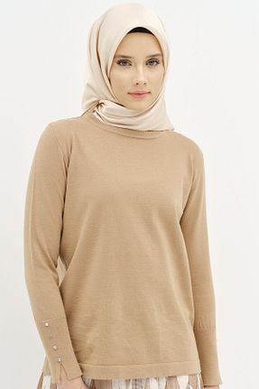 پلیور حجاب قهوه ای زنانه ویسکون Tuğba - کد 875643639