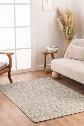 فرش بژ قابل شستشو Koza Halı - کد 746109072