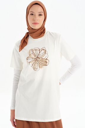 بلوز حجاب سفید زنانه رگولار Tuğba - کد 872912497