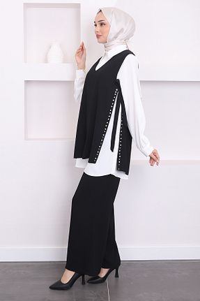 ست بالاتنه و پائین تنه حجاب مشکی زنانه رگولار İmajButik - کد 852548794