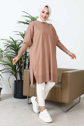 تونیک حجاب قهوه ای زنانه تریکو İmajButik - کد 767538028