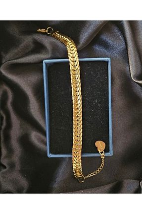 دستبند استیل (فولاد) طلائی زنانه استیل (فولاد) MOD10 - کد 871934599